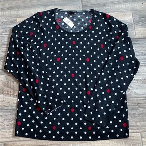 Talbots Black polka dotted sweater